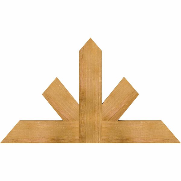 Ekena Millwork Saratoga Rough Sawn Timber Gable Bracket, Western Red Cedar, 48"W x 28"H x 2"D x 6"F, 14/12 Pitch GBW048X28X0206SAR00RWR - main